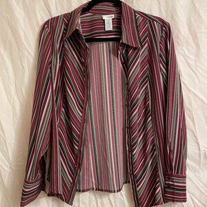 East 5th Women's - Striped - Red - Button Up - X-Large/Petite